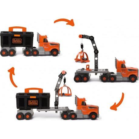 Black Smoby Black+Decker Large 3-in-1 Truck