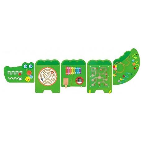 Lime Green Viga Sensory Educational Manipulation Board Crocodile