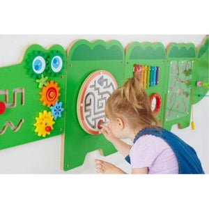 Gray Viga Sensory Educational Manipulation Board Crocodile