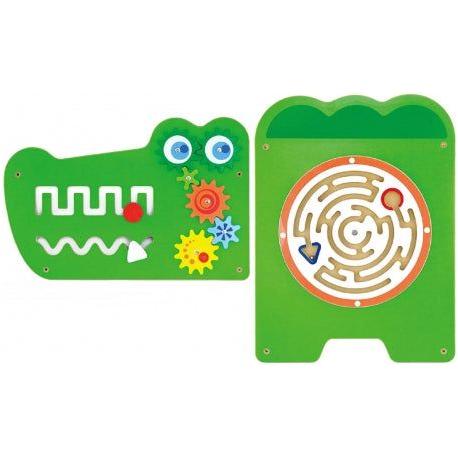 Lime Green Viga Sensory Educational Manipulation Board Crocodile