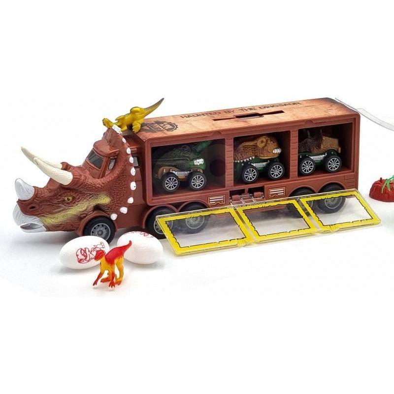 Camion dinosaure Woopie avec voitures de saut